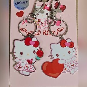 2 PCS HELLO KITTY SANRIO FRIENDSHIP GIFT HEART KEYCHAINS